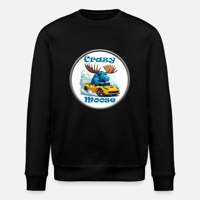 Crazy Moose Power - Stanley/Stella Unisex Bio-Sweatshirt ROLLER - Schwarz