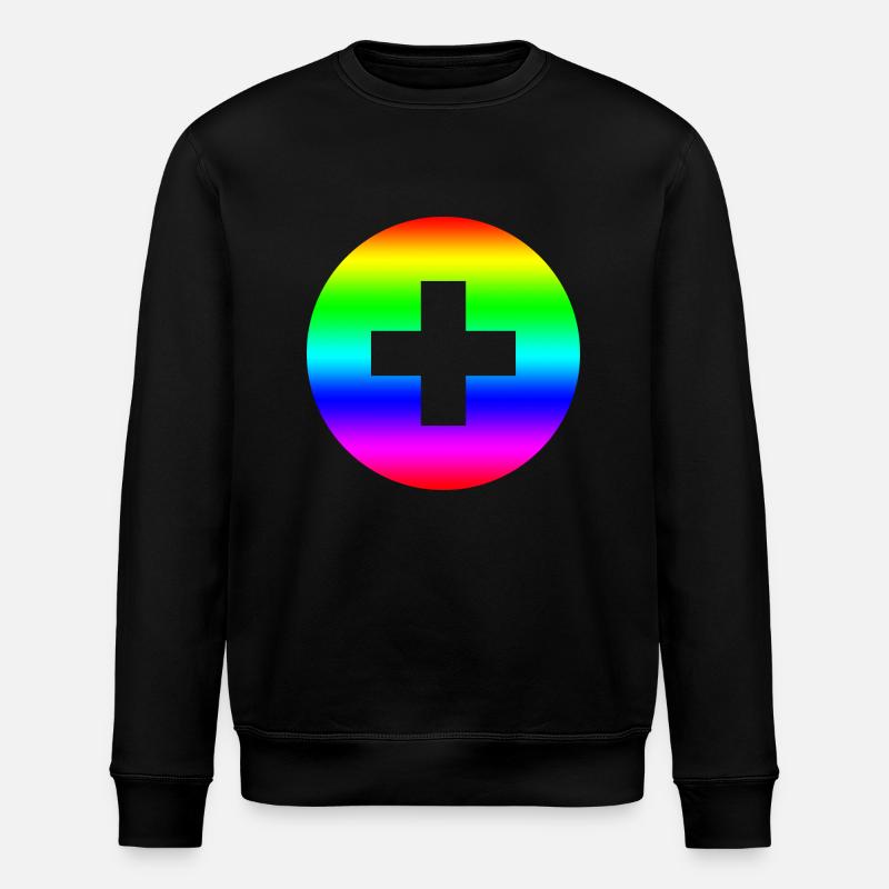 Runder Regenbogen plus Kreuz - Stanley/Stella Unisex Bio-Sweatshirt ROLLER - Schwarz
