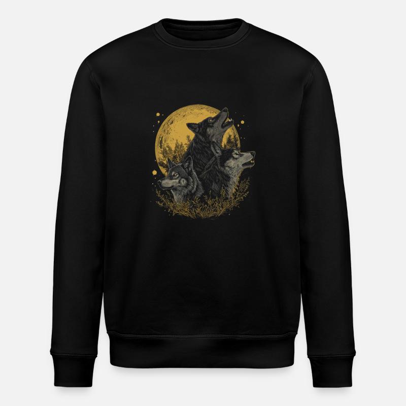 Wolf Pack - Stanley/Stella ROLLER Unisex Organic Sweatshirt - black
