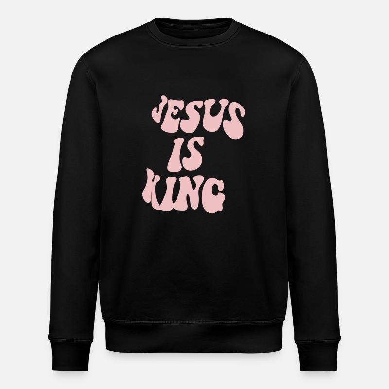 Jesus is King - Stanley/Stella ROLLER Unisex Organic Sweatshirt - black