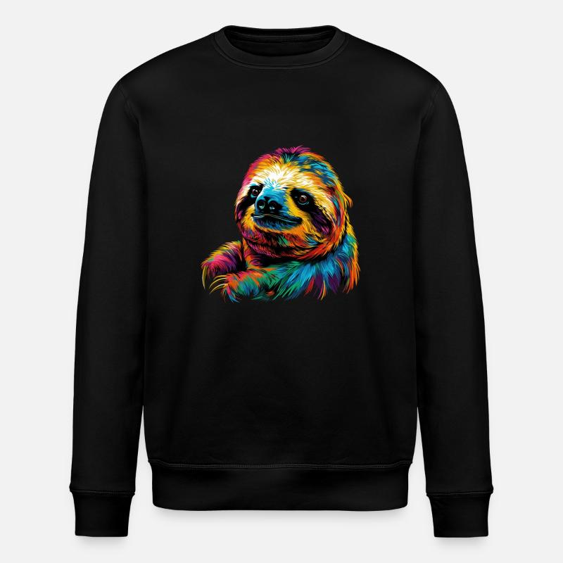 Faultier-Pop-Art - Stanley/Stella Unisex Bio-Sweatshirt ROLLER - Schwarz