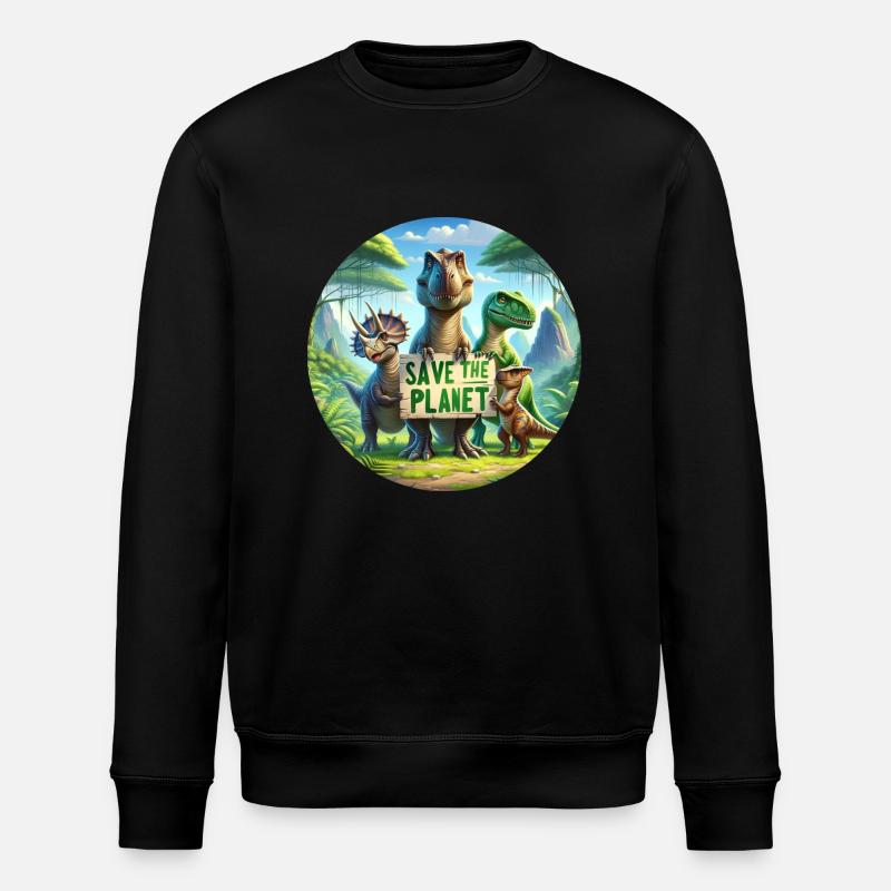 Dinosaurier Familie - Stanley/Stella Unisex Bio-Sweatshirt ROLLER - Schwarz