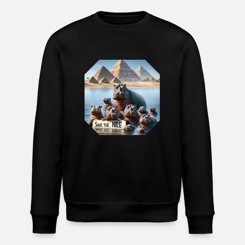 Nilpferd Familie - Stanley/Stella Unisex Bio-Sweatshirt ROLLER - Schwarz