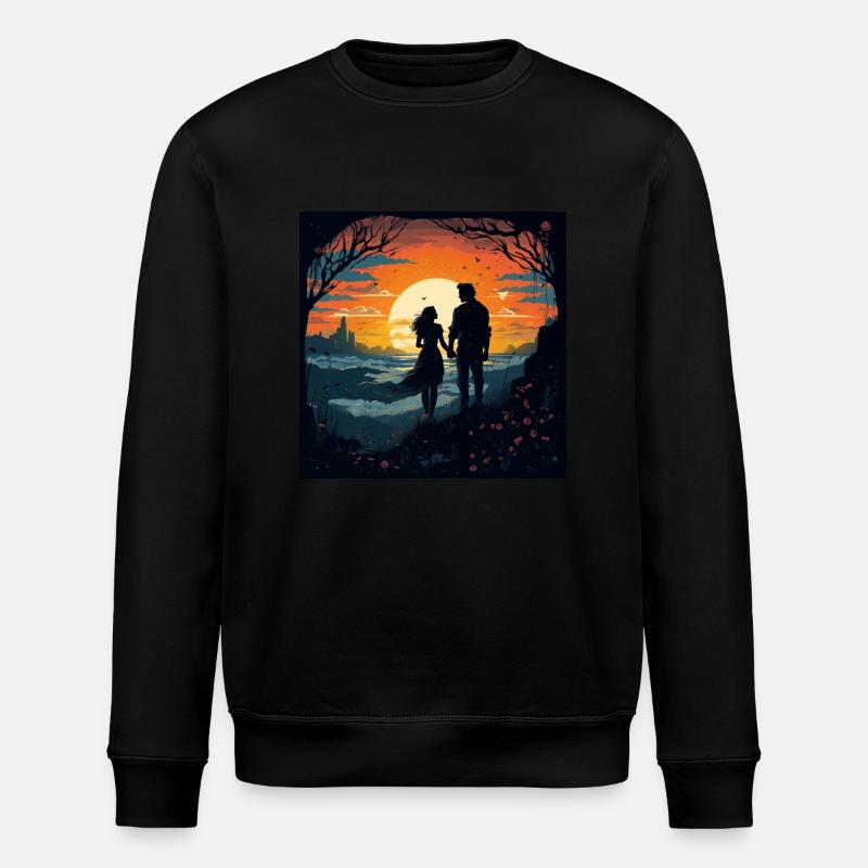 coucher de soleil couple - Sweat bio ROLLER Stanley/Stella Unisexe - noir