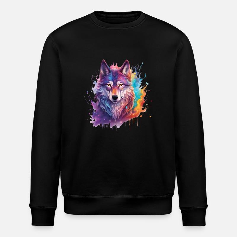 magic wolf - Stanley/Stella Unisex Bio-Sweatshirt ROLLER - Schwarz