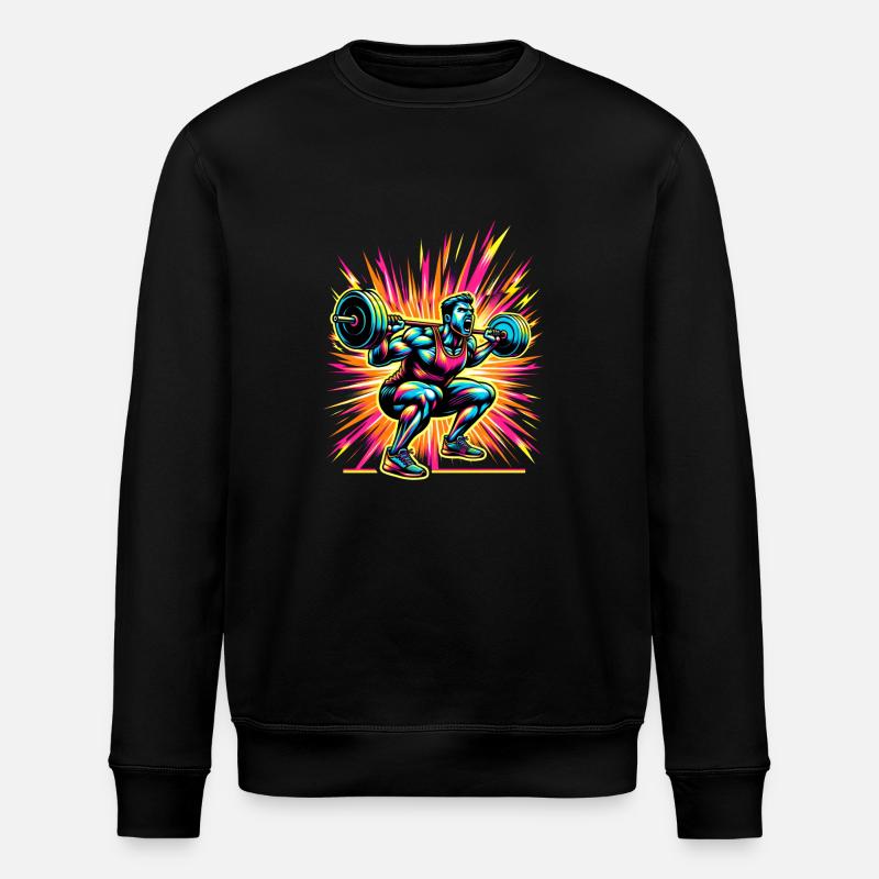 Kraftausbruch: Gewichtheber in Aktion - Stanley/Stella Unisex Bio-Sweatshirt ROLLER - Schwarz