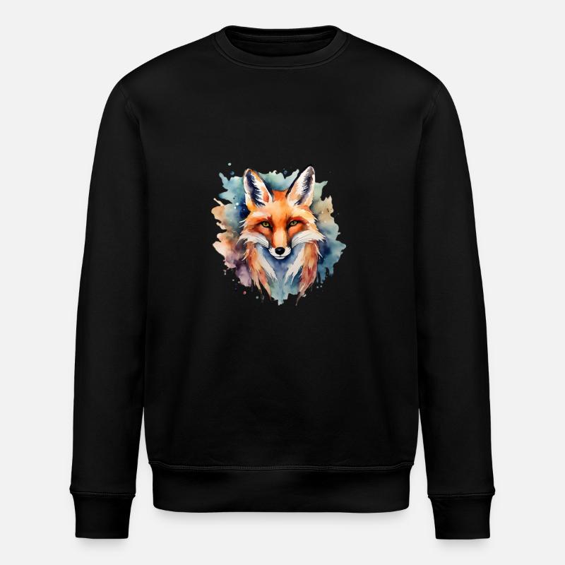 Fox Power Animal Wisdom - Stanley/Stella ROLLER Unisex Organic Sweatshirt - black