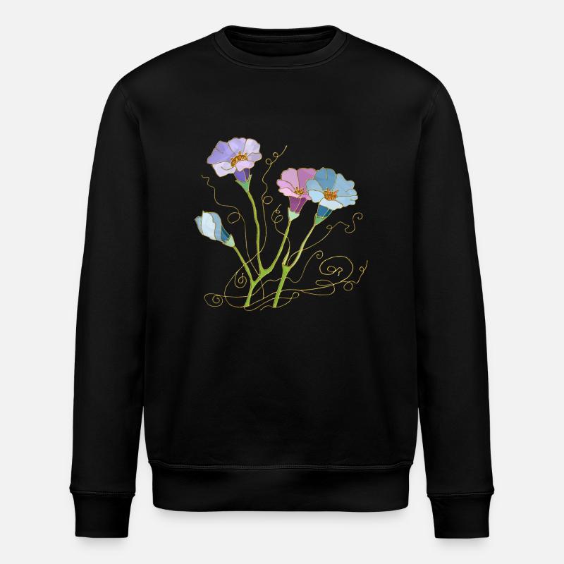 Flowers - Stanley/Stella ROLLER Unisex Organic Sweatshirt - black