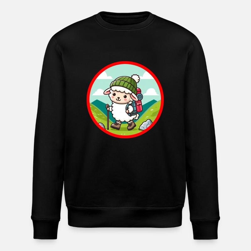 Bergwandernde Schafe - Stanley/Stella Unisex Bio-Sweatshirt ROLLER - Schwarz
