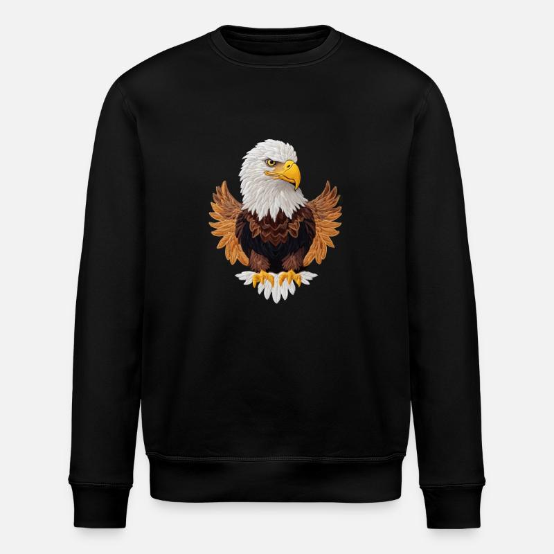 Beautiful bald eagle - Stanley/Stella ROLLER Unisex Organic Sweatshirt - black