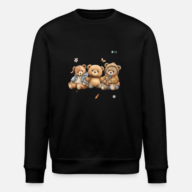 ours En peluche - Sweat bio ROLLER Stanley/Stella Unisexe - noir