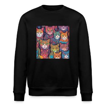 Colorful Cats - Stanley/Stella ROLLER Unisex Organic Sweatshirt - black - Front - Nik (191cm)