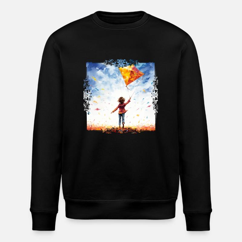 Flying kites is fun - Stanley/Stella ROLLER Unisex Organic Sweatshirt - black