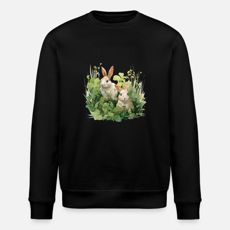 Bunny Meadow - Stanley/Stella ROLLER Unisex Organic Sweatshirt - black