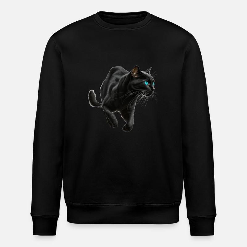 Schwarzer Panther , Schwarze Katze, Katzenbild - Stanley/Stella Unisex Bio-Sweatshirt ROLLER - Schwarz