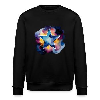Farbtupfer: Dark Star - Stanley/Stella Unisex Bio-Sweatshirt ROLLER - Schwarz - Vorne - Nik (191cm)
