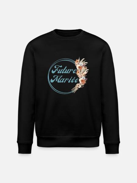 Bride-to-be Rustic Flowers - Matching tshirt - Stanley/Stella ROLLER Unisex Organic Sweatshirt - black
