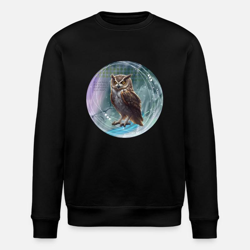 Fabelhafte Eulenillustration magischem Hintergrund - Stanley/Stella Unisex Bio-Sweatshirt ROLLER - Schwarz