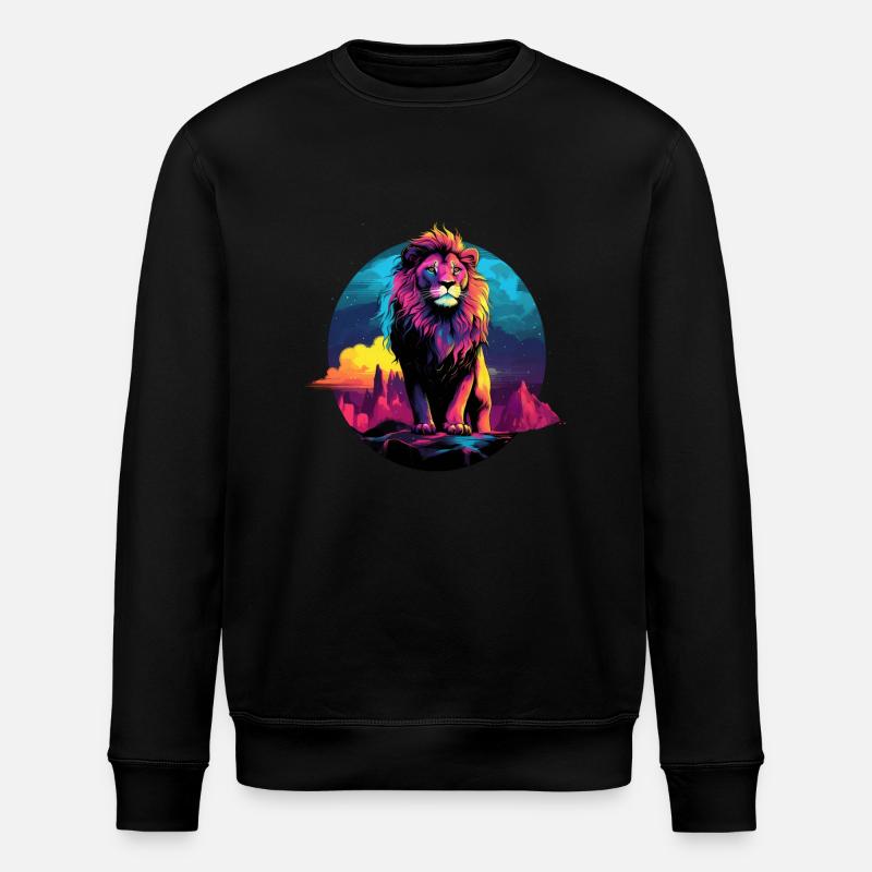 Lion pop art - Sweat bio ROLLER Stanley/Stella Unisexe - noir