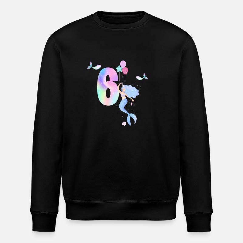 6th Anniversary Mermaid - Stanley/Stella ROLLER Unisex Organic Sweatshirt - black