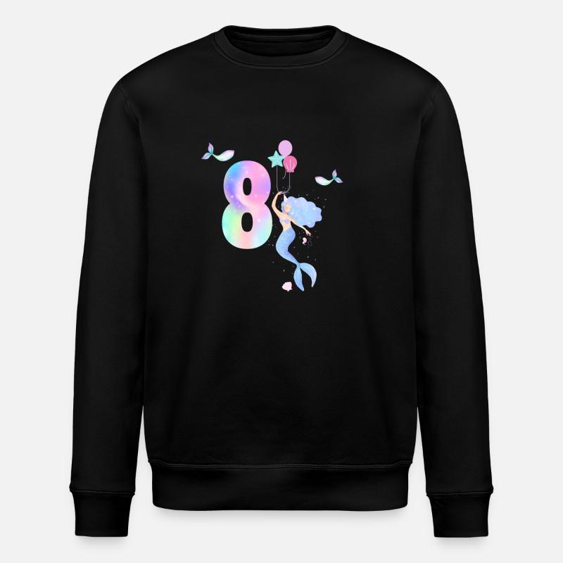 8th Anniversary Mermaid - Stanley/Stella ROLLER Unisex Organic Sweatshirt - black