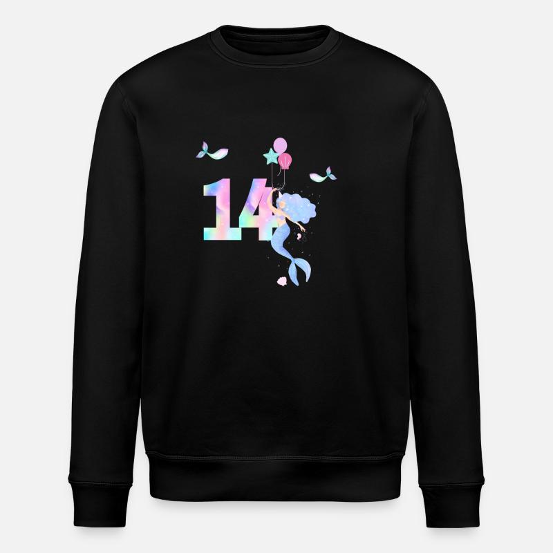 14th Anniversary Mermaid - Stanley/Stella ROLLER Unisex Organic Sweatshirt - black