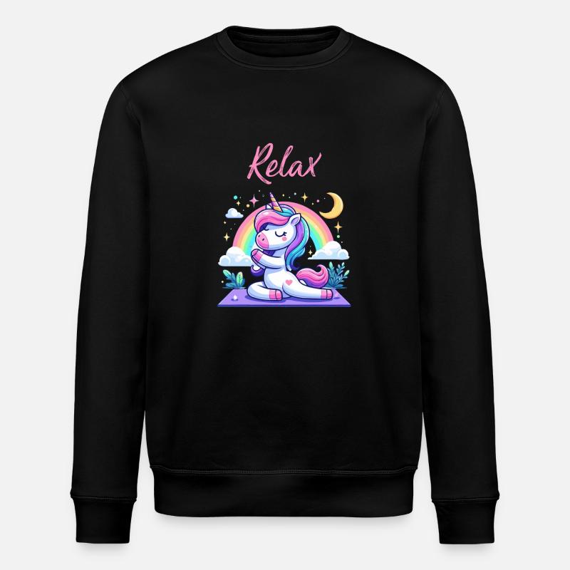 Einhorn Yoga - Stanley/Stella Unisex Bio-Sweatshirt ROLLER - Schwarz