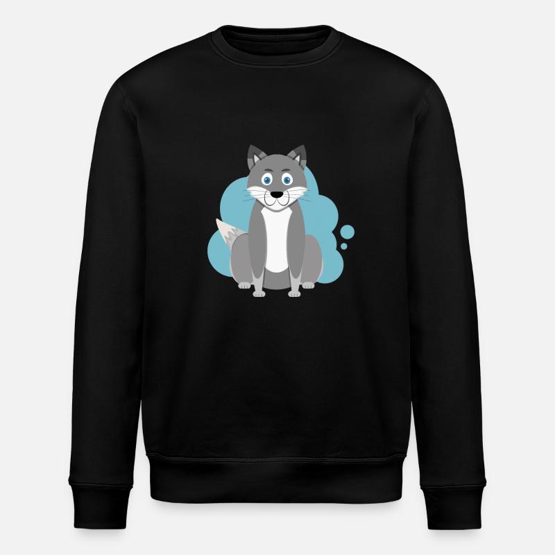 Cartoon wolf splash - Stanley/Stella ROLLER Unisex Organic Sweatshirt - black