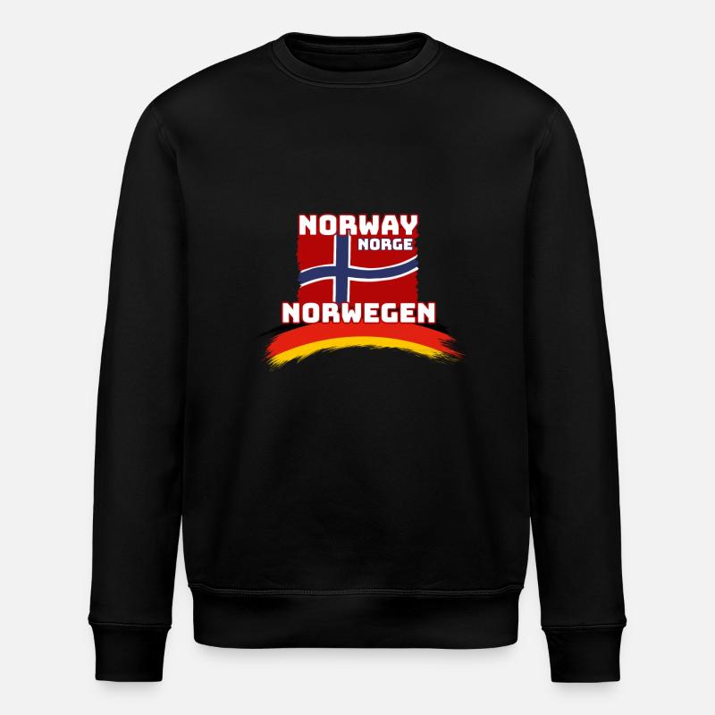 Norwegen Deutschland - Stanley/Stella Unisex Bio-Sweatshirt ROLLER - Schwarz
