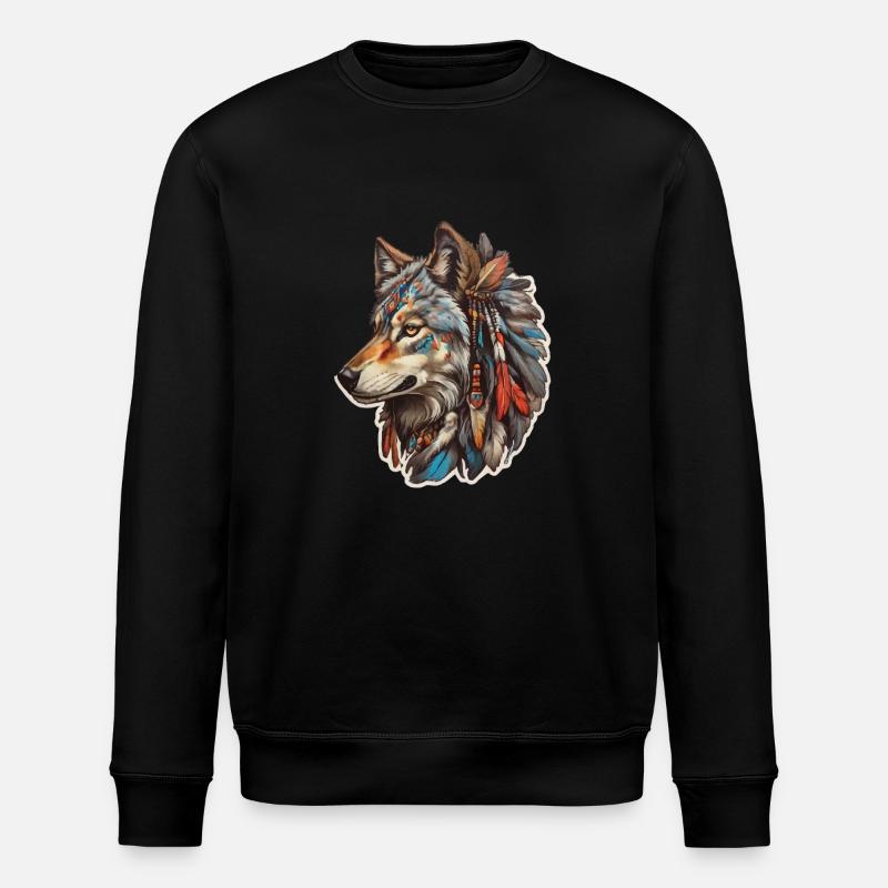 Wolf Indians - Stanley/Stella ROLLER Unisex Organic Sweatshirt - black