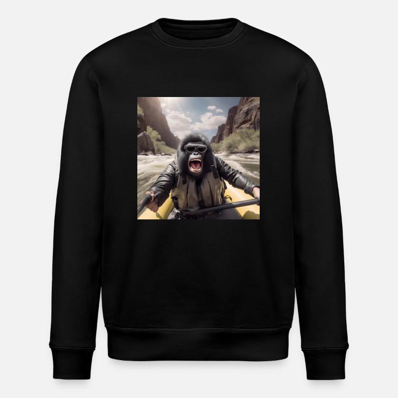 Rafting Gorilla - Stanley/Stella Unisex Bio-Sweatshirt ROLLER - Schwarz