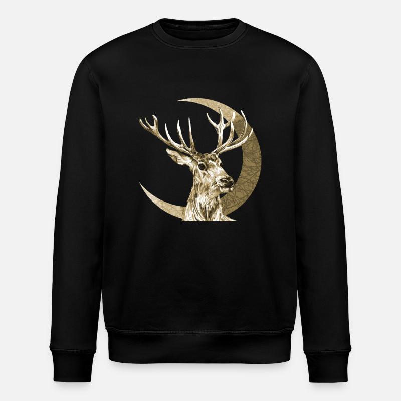 Deer - Stanley/Stella ROLLER Unisex Organic Sweatshirt - black