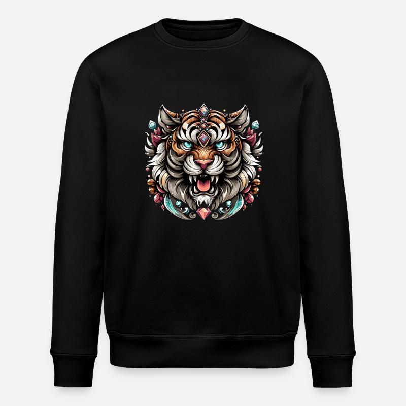 Tiger Gemstone Majesty - Stanley/Stella ROLLER Unisex Organic Sweatshirt - black