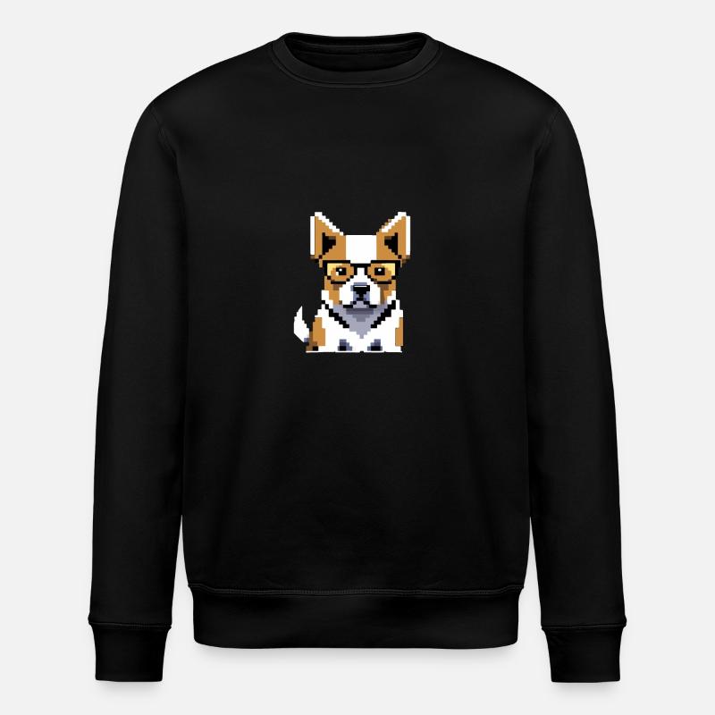 Pixo der Brillenhund - Stanley/Stella Unisex Bio-Sweatshirt ROLLER - Schwarz