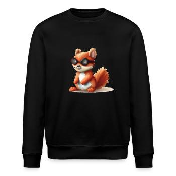 Pixou das Eichhörnchen - Stanley/Stella Unisex Bio-Sweatshirt ROLLER - Schwarz - Vorne - Nik (191cm)