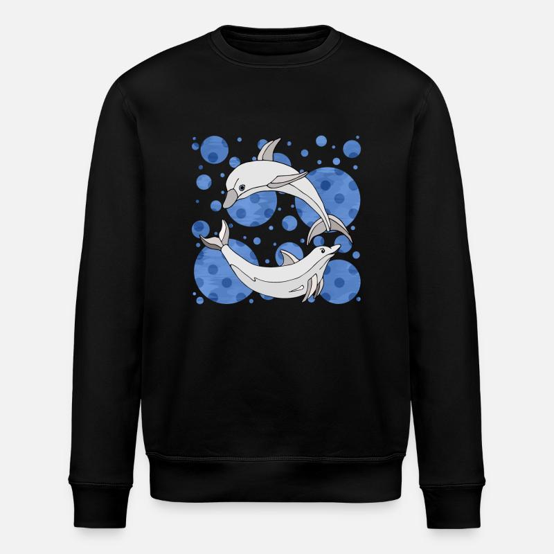 Dolphins - Stanley/Stella ROLLER Unisex Organic Sweatshirt - black