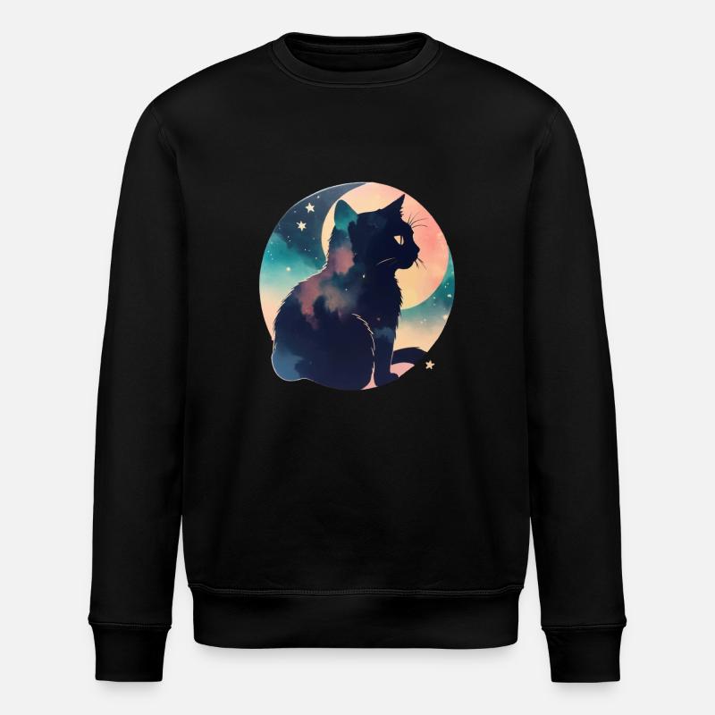 Chat dans les étoiles - Sweat bio ROLLER Stanley/Stella Unisexe - noir