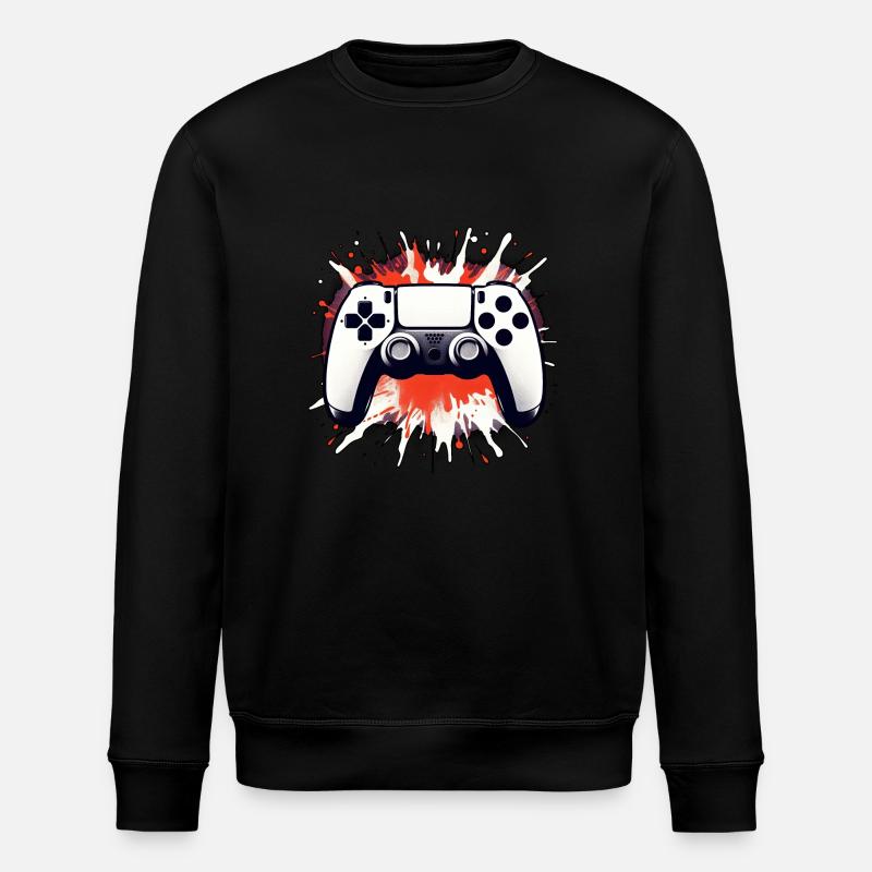 Controller art attack - Red - Stanley/Stella ROLLER Unisex Organic Sweatshirt - black