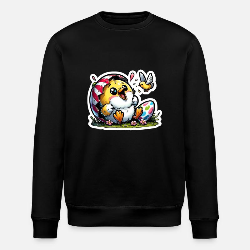 Easter chick cheerful - Stanley/Stella ROLLER Unisex Organic Sweatshirt - black