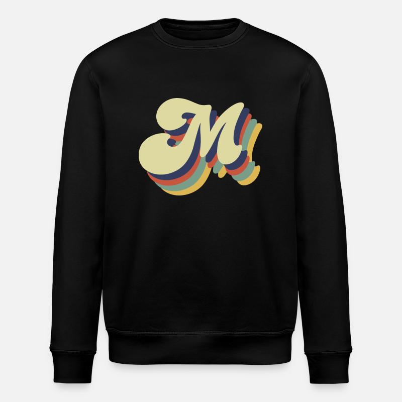 Lettre m rétro - Sweat bio ROLLER Stanley/Stella Unisexe - noir
