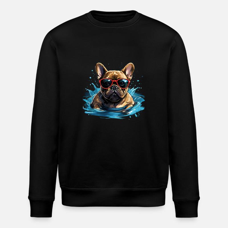 Meister im Hundeschwimmen - Stanley/Stella Unisex Bio-Sweatshirt ROLLER - Schwarz