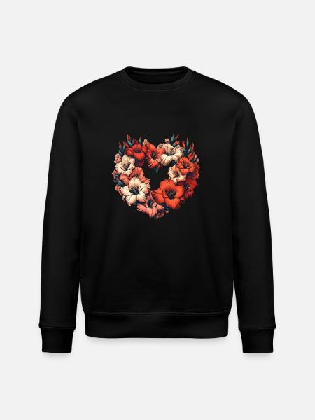 Gladiolus flowers - Stanley/Stella ROLLER Unisex Organic Sweatshirt - black