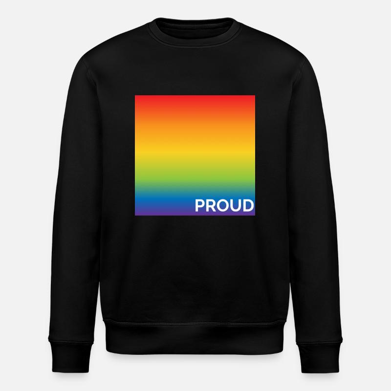 Rainbow Pride Flag - Stanley/Stella ROLLER Unisex Organic Sweatshirt - black