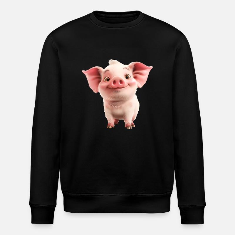 Little Cute Piglet - Stanley/Stella ROLLER Unisex Organic Sweatshirt - black