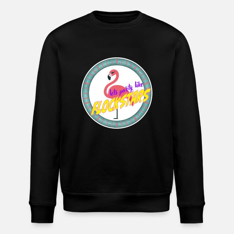 Flamingo - lets party like Flockstars - Stanley/Stella Unisex Bio-Sweatshirt ROLLER - Schwarz