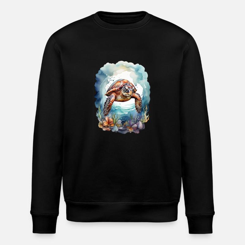 Meers Schildkröte unter Wasser - Stanley/Stella Unisex Bio-Sweatshirt ROLLER - Schwarz