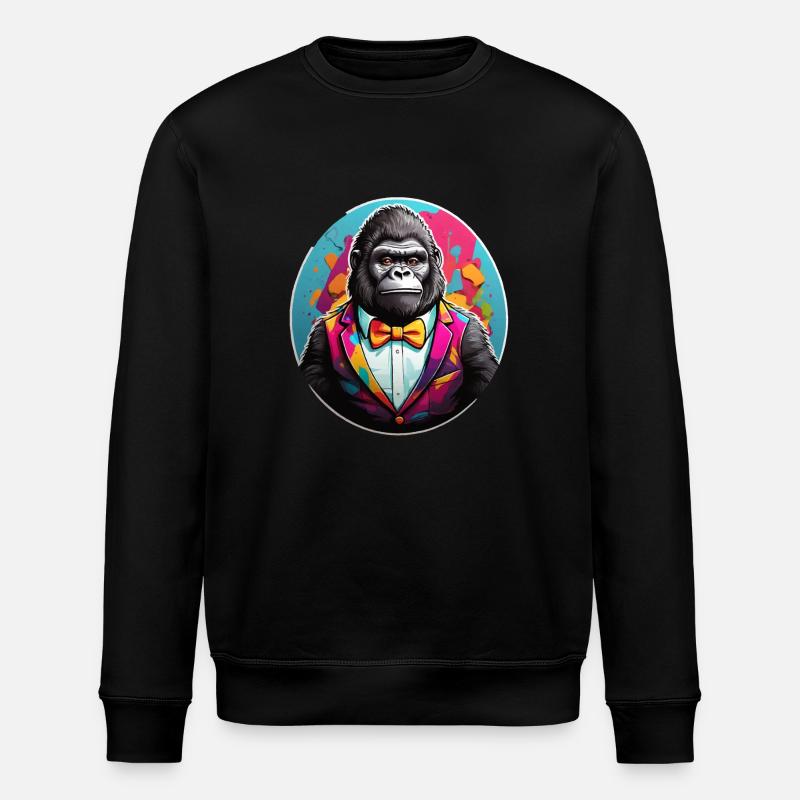 Gorille comique drôle - Sweat bio ROLLER Stanley/Stella Unisexe - noir