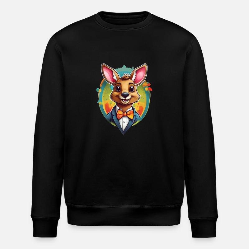 Lustiges Comic Känguru - Stanley/Stella Unisex Bio-Sweatshirt ROLLER - Schwarz