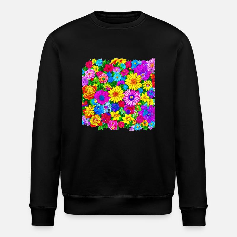 Flowers - Stanley/Stella Unisex Bio-Sweatshirt ROLLER - Schwarz