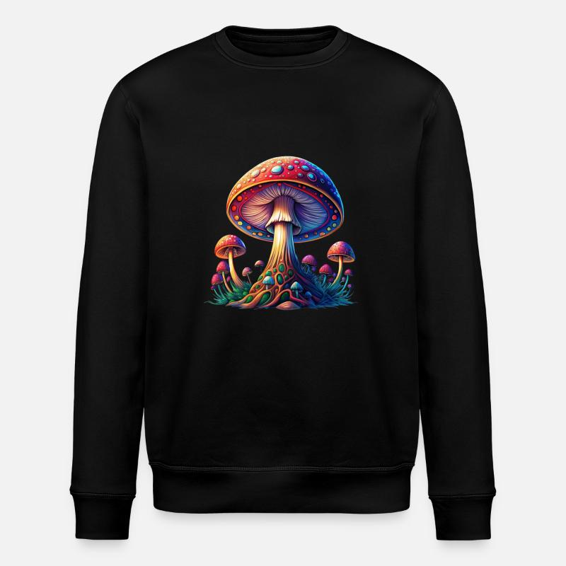 MUSHROOM - Stanley/Stella ROLLER Unisex Organic Sweatshirt - black